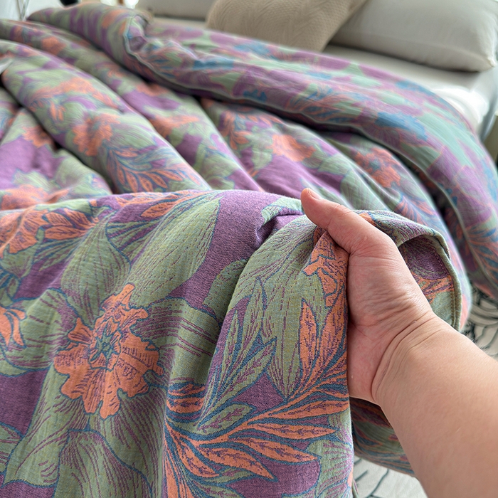 91家纺网 家纺一手货源 找家纺 （总）全美家居 2025新款全棉色织双层纱春秋被夏被加厚冬被大豆纤维被