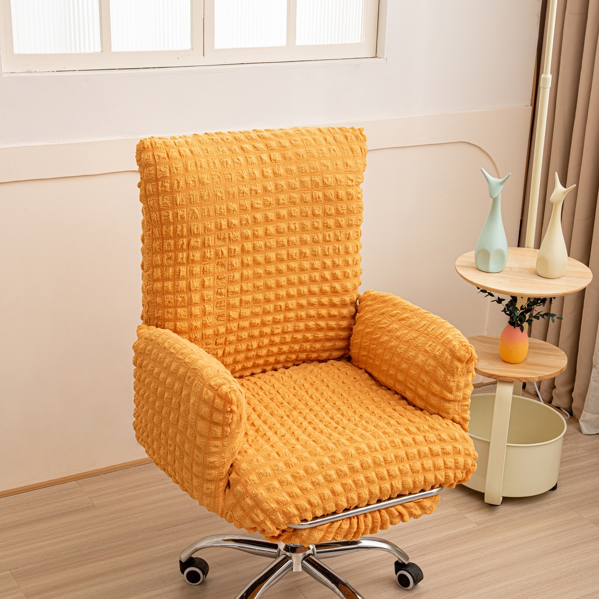 91家纺网 家纺一手货源 找家纺 （总）沐沐家纺 2026新款泡泡纱办公椅套