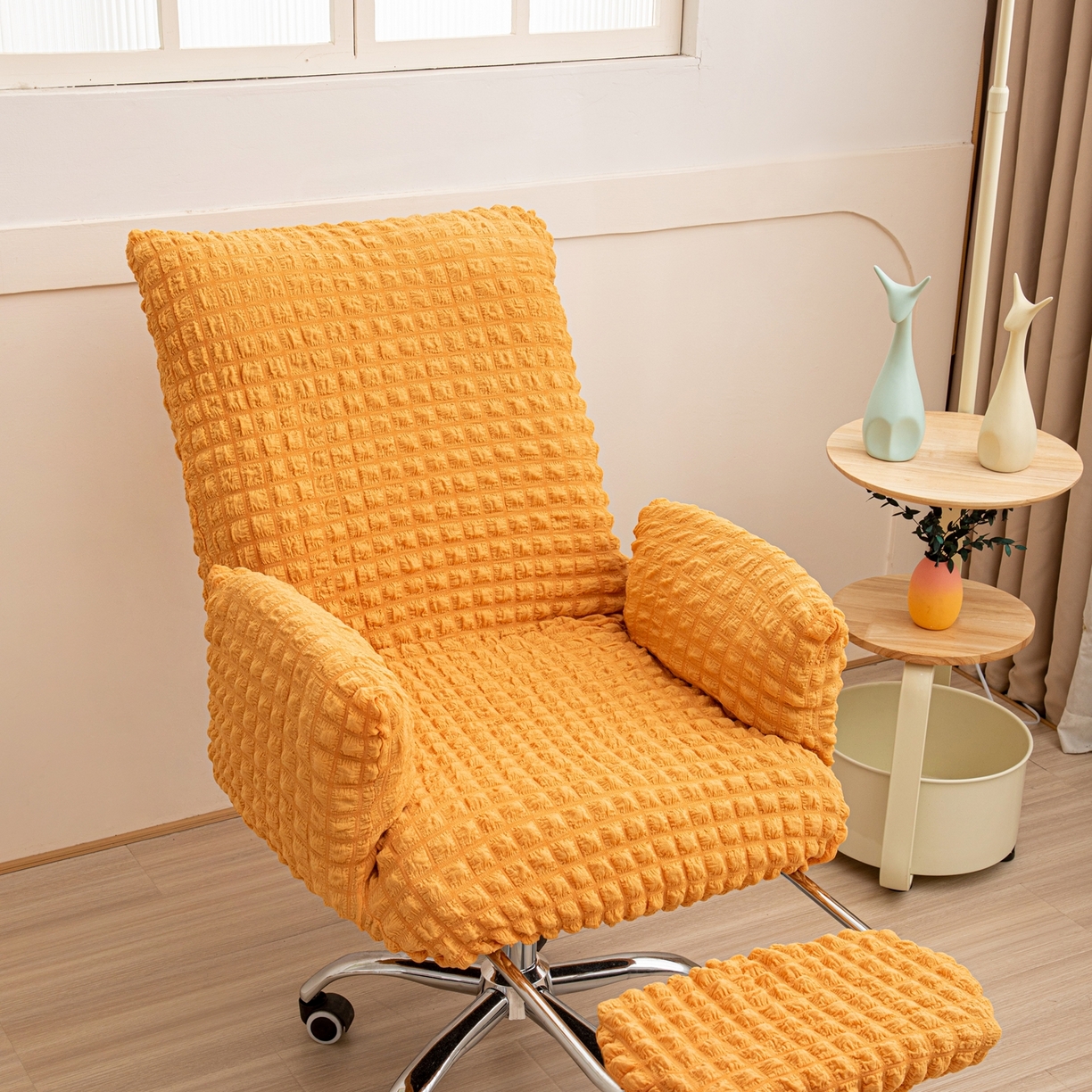 91家纺网 家纺一手货源 找家纺 （总）沐沐家纺 2026新款泡泡纱办公椅套