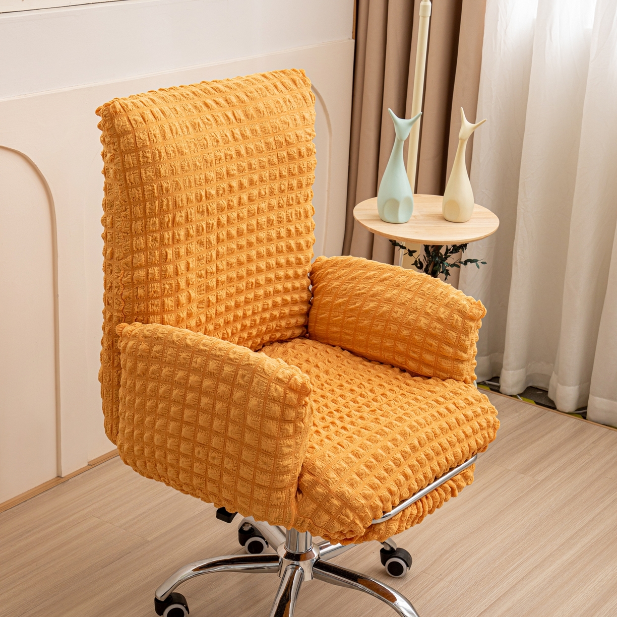 91家纺网 家纺一手货源 找家纺 （总）沐沐家纺 2026新款泡泡纱办公椅套