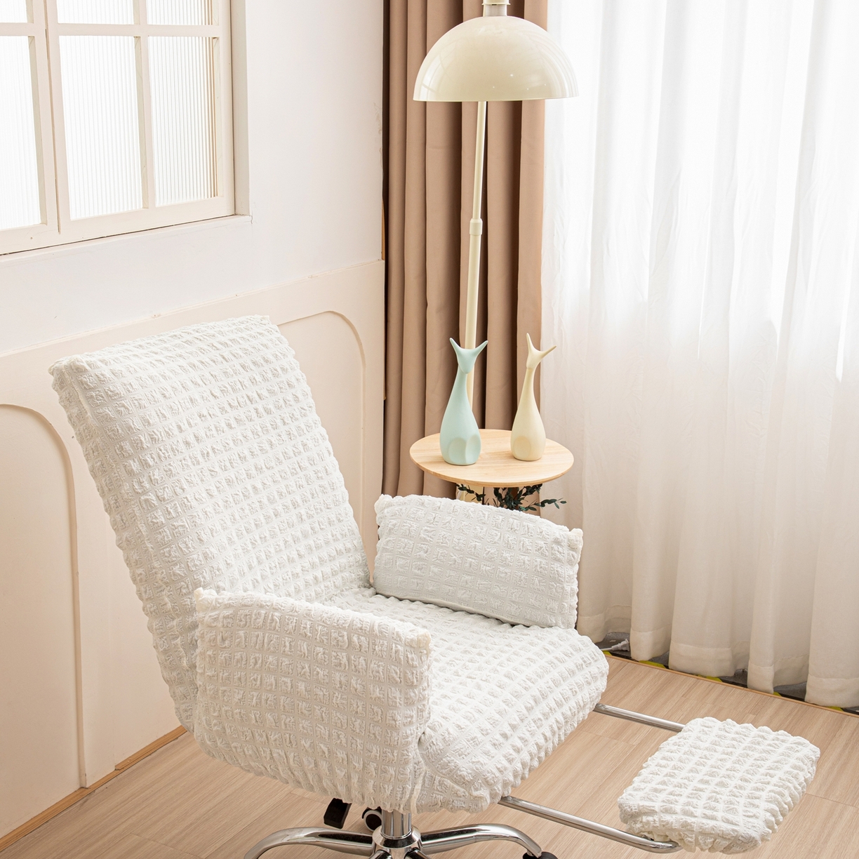 91家纺网 家纺一手货源 找家纺 （总）沐沐家纺 2026新款泡泡纱办公椅套