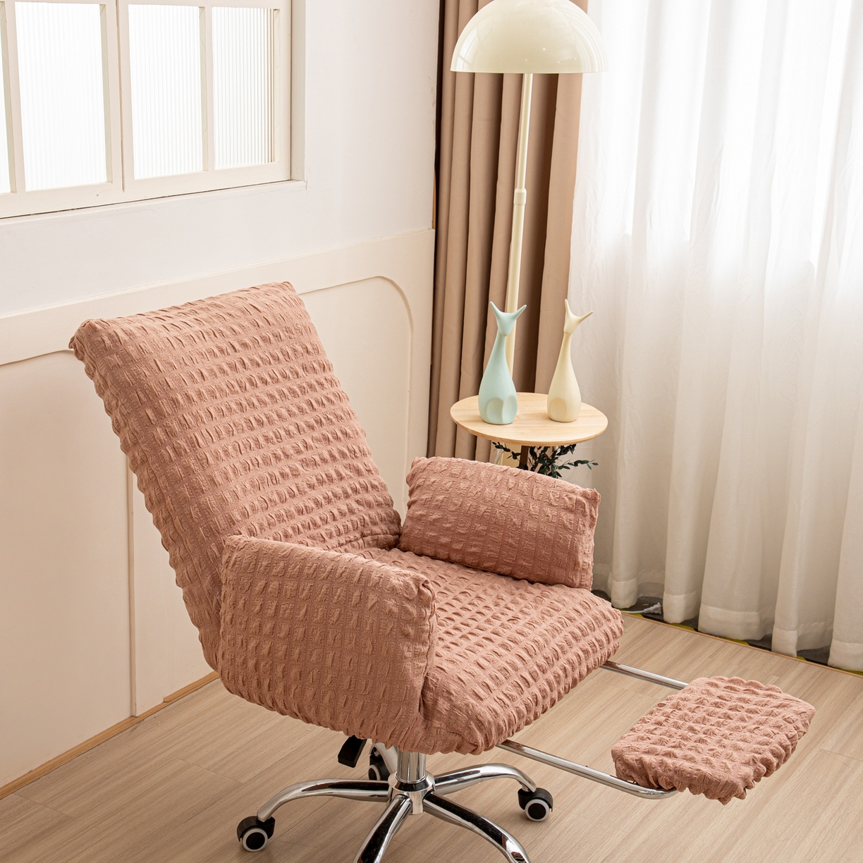 91家纺网 家纺一手货源 找家纺 （总）沐沐家纺 2026新款泡泡纱办公椅套