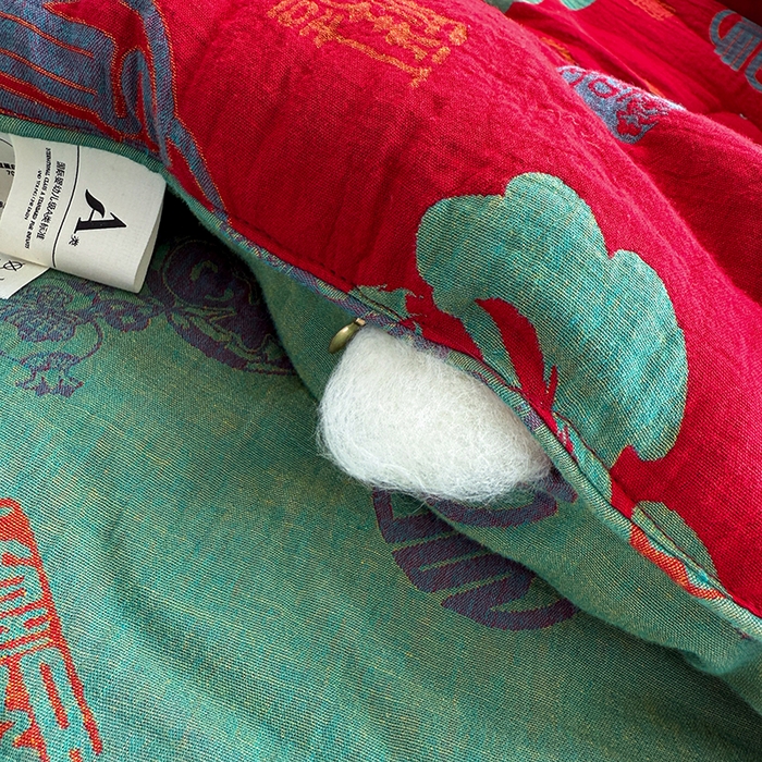 91家纺网 家纺一手货源 找家纺 全美家居 2025新款全棉色织双层纱春秋被夏被加厚冬被大豆纤维被 百福