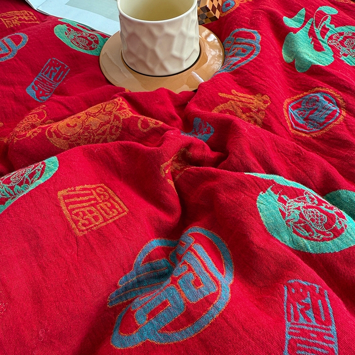 91家纺网 家纺一手货源 找家纺 全美家居 2025新款全棉色织双层纱春秋被夏被加厚冬被大豆纤维被 百福