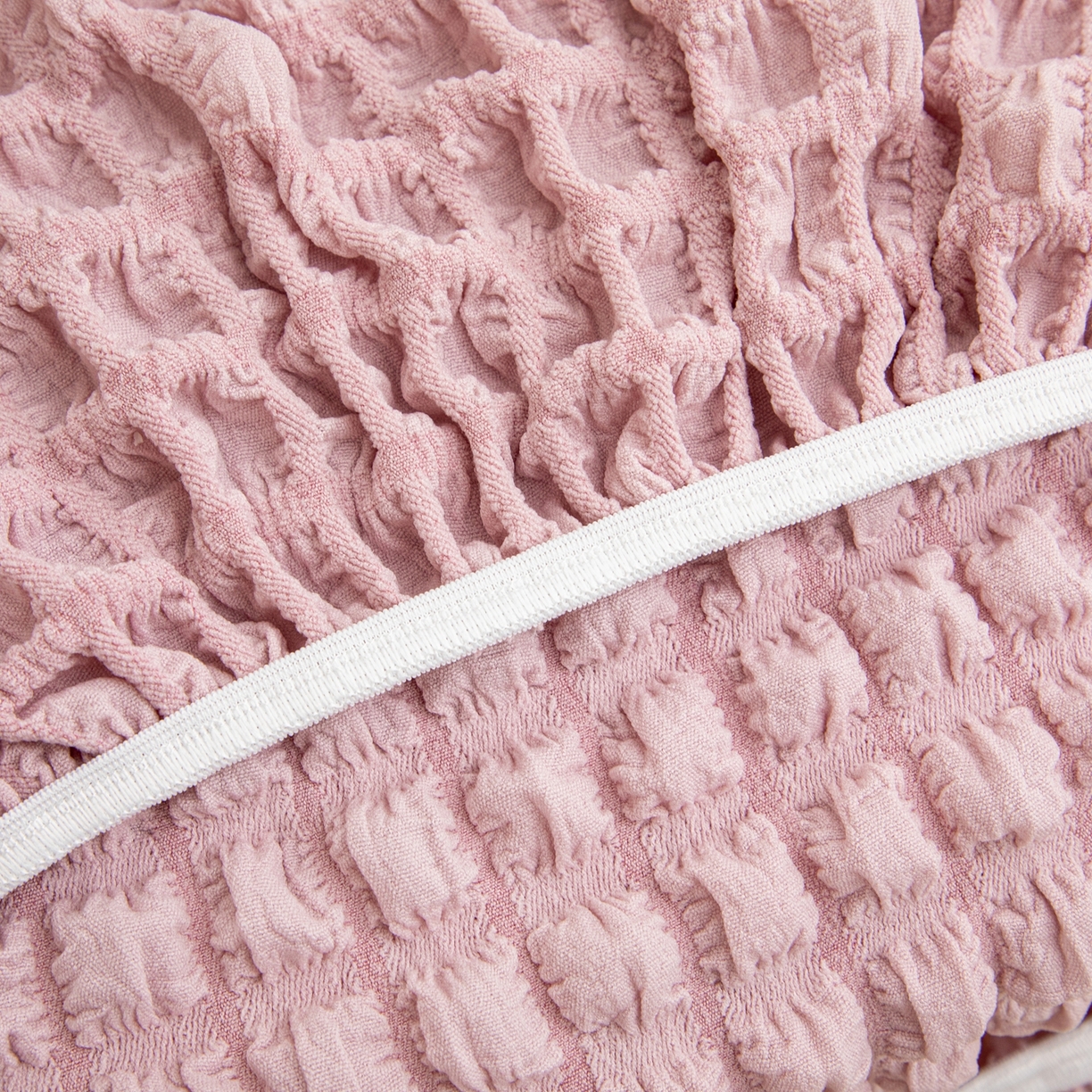 91家纺网 家纺一手货源 找家纺 沐沐家纺 2026新款泡泡纱办公椅套 粉色