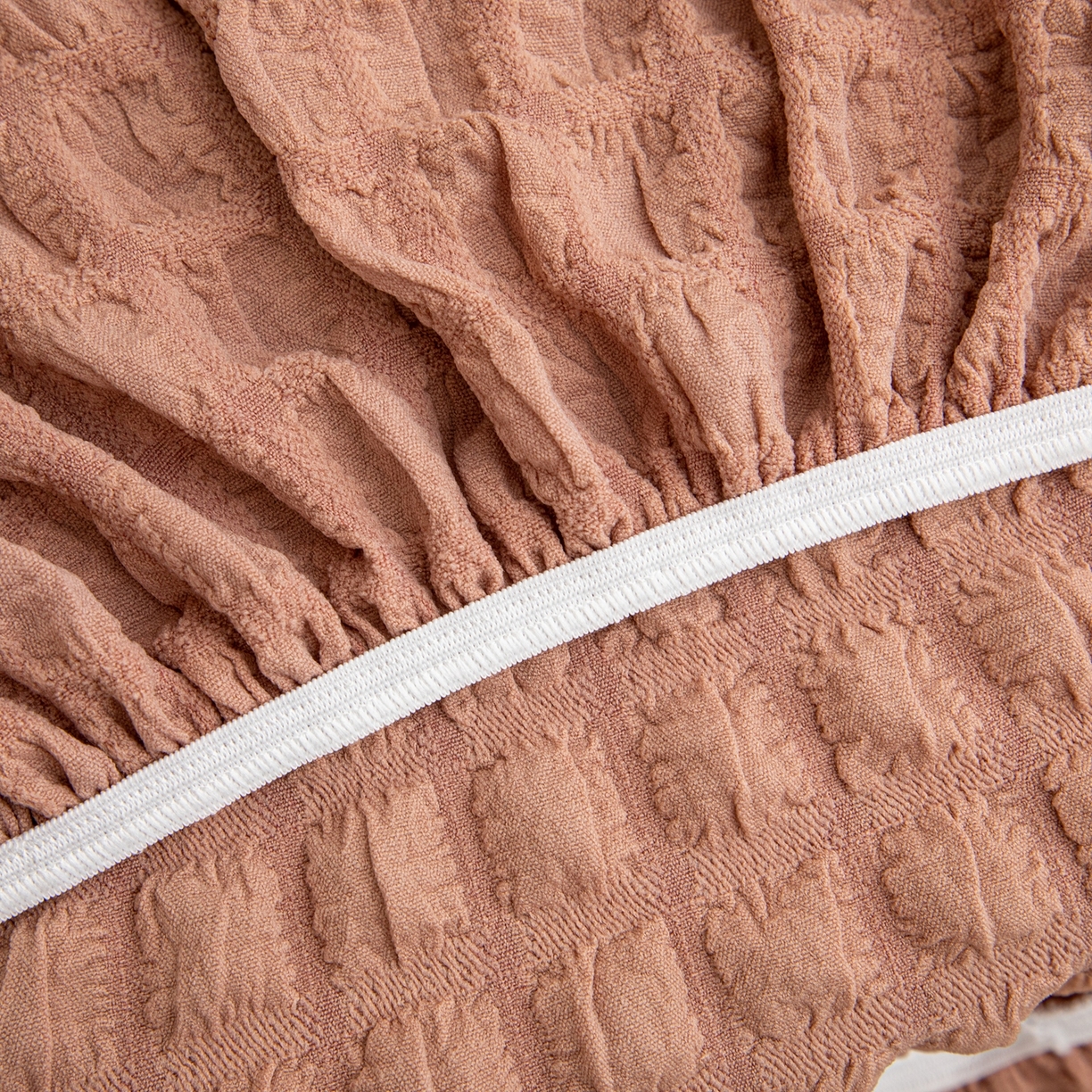 91家纺网 家纺一手货源 找家纺 沐沐家纺 2026新款泡泡纱办公椅套 驼色