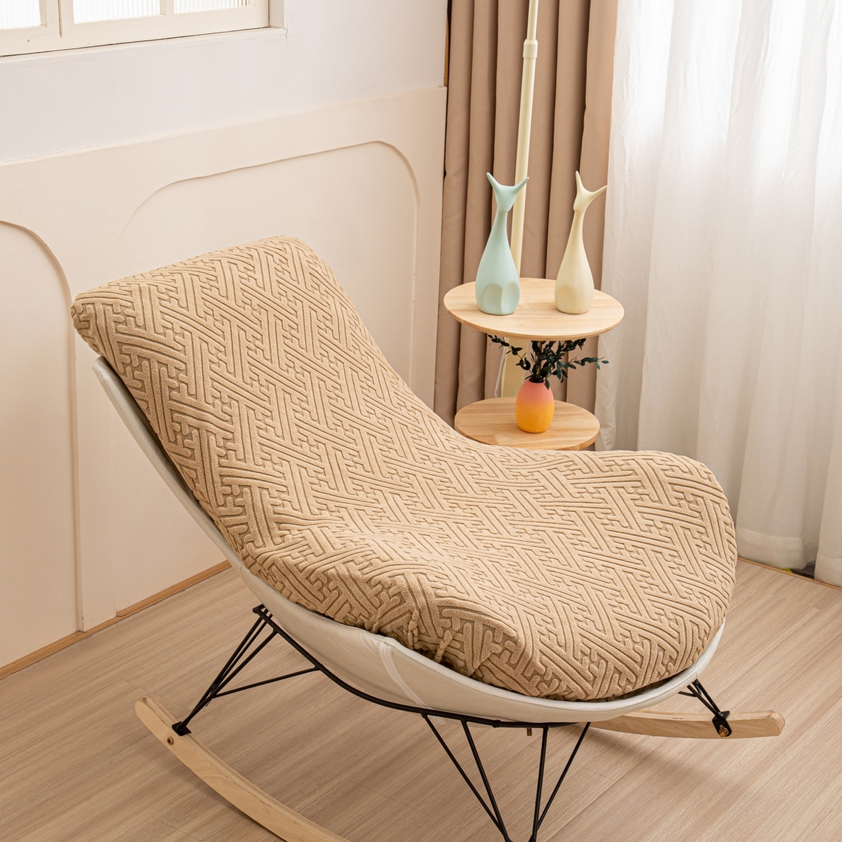 91家纺网 家纺一手货源 找家纺 沐沐家纺 2026新款雅致龙虾椅套 驼色