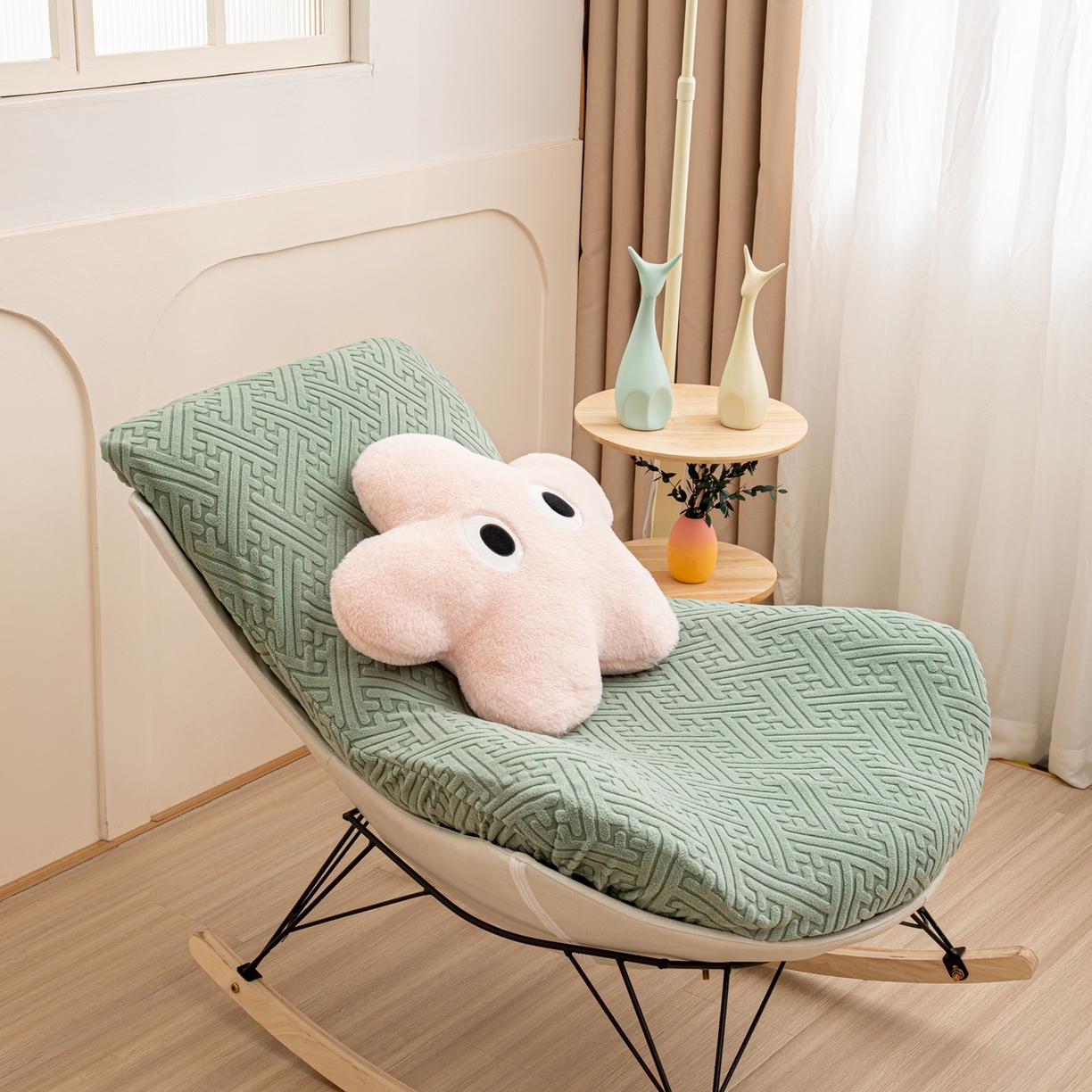 91家纺网 家纺一手货源 找家纺 沐沐家纺 2026新款雅致龙虾椅套 果绿