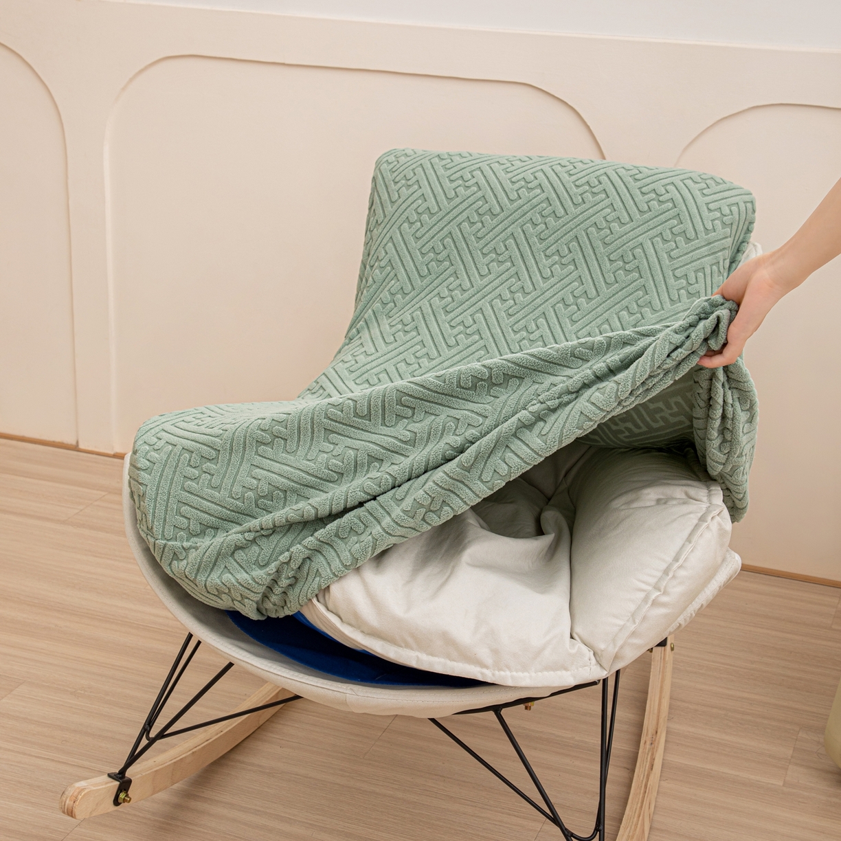 91家纺网 家纺一手货源 找家纺 沐沐家纺 2026新款雅致龙虾椅套 果绿