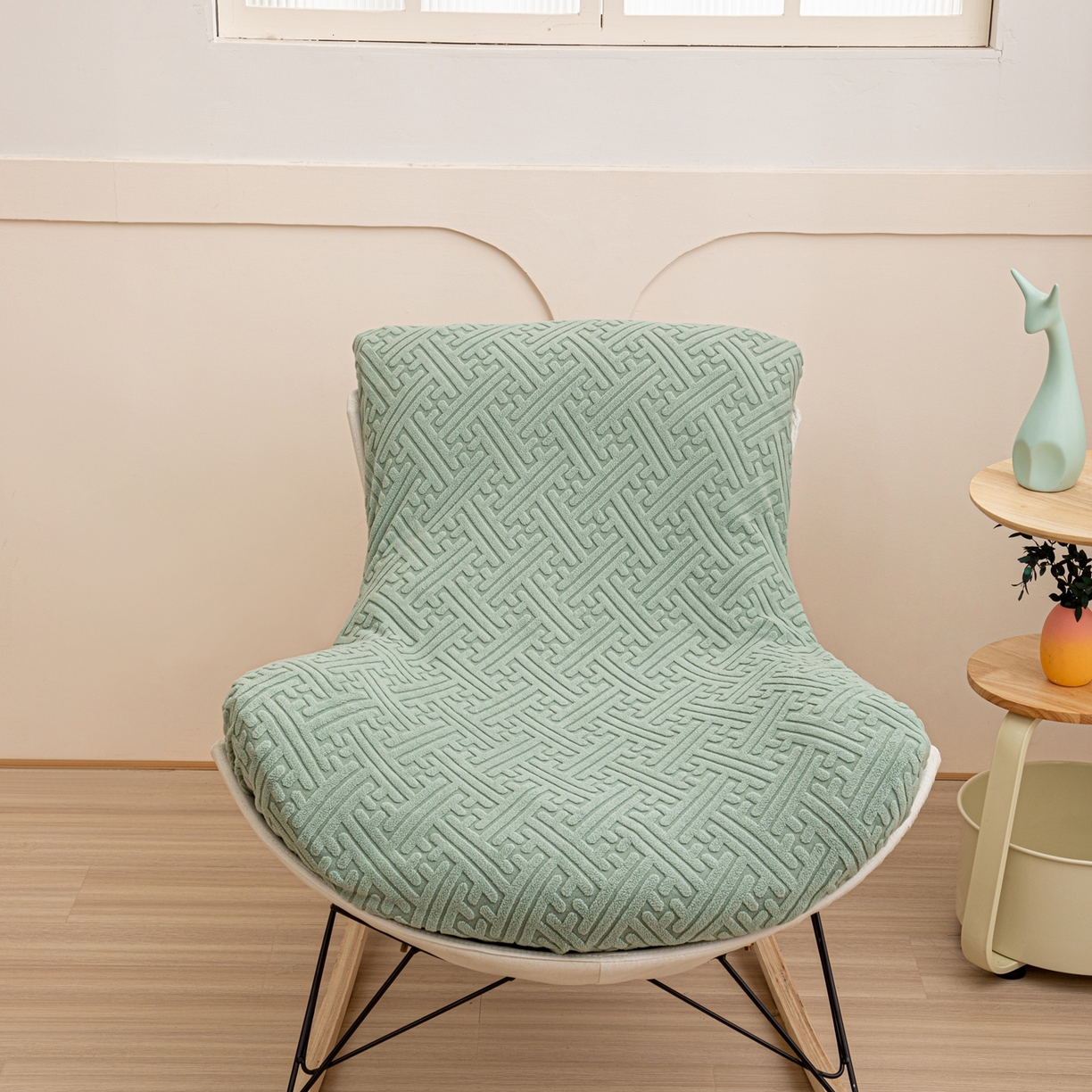 91家纺网 家纺一手货源 找家纺 沐沐家纺 2026新款雅致龙虾椅套 果绿