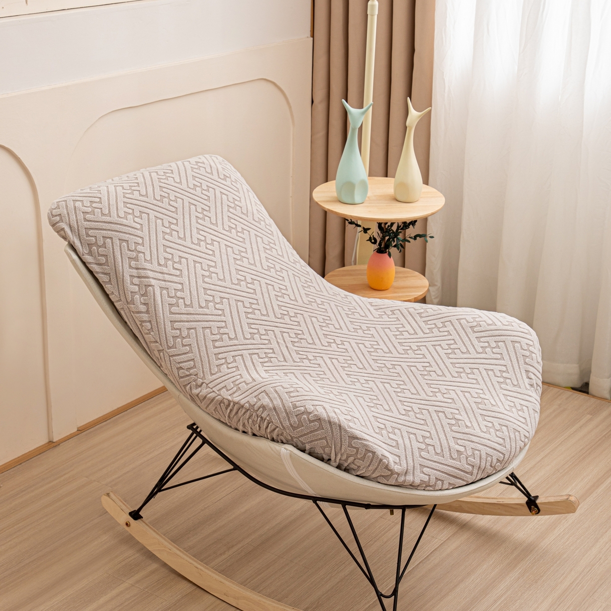 沐沐家纺 2026新款雅致龙虾椅套 浅灰