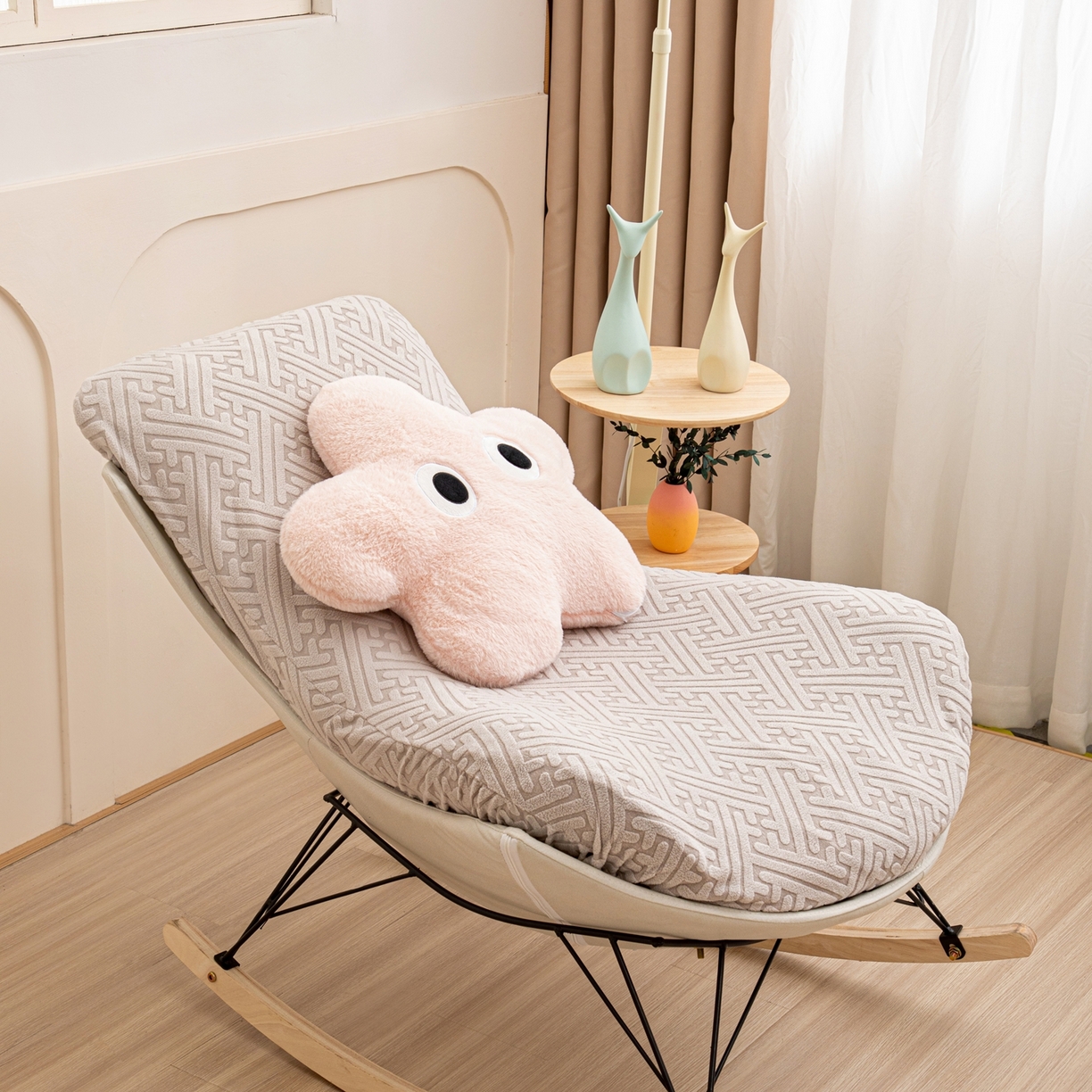 91家纺网 家纺一手货源 找家纺 沐沐家纺 2026新款雅致龙虾椅套 浅灰