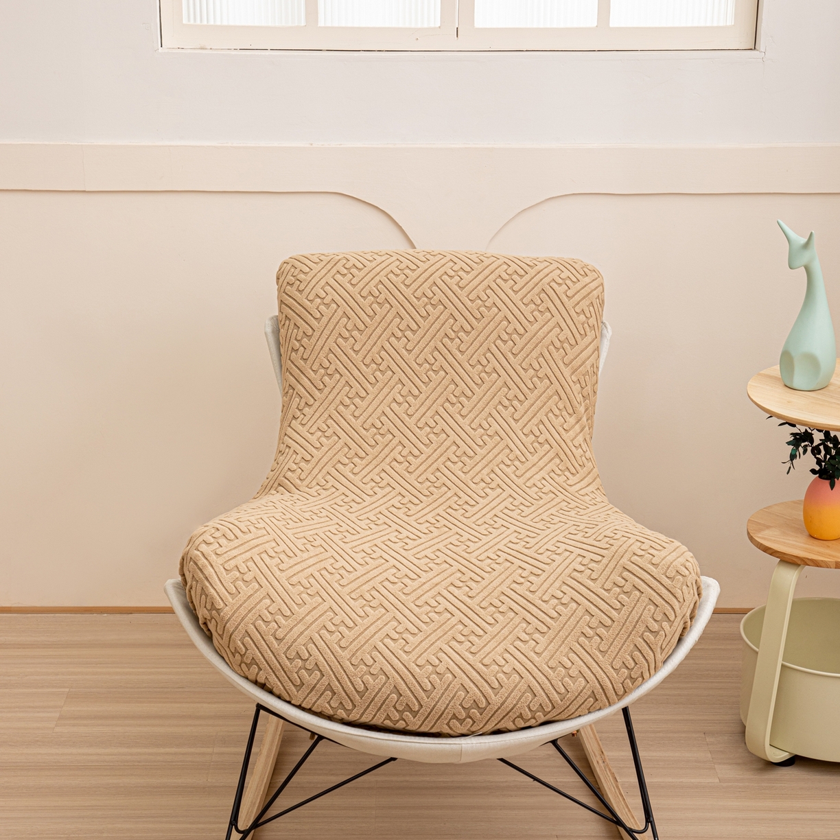 91家纺网 家纺一手货源 找家纺 沐沐家纺 2026新款雅致龙虾椅套 驼色