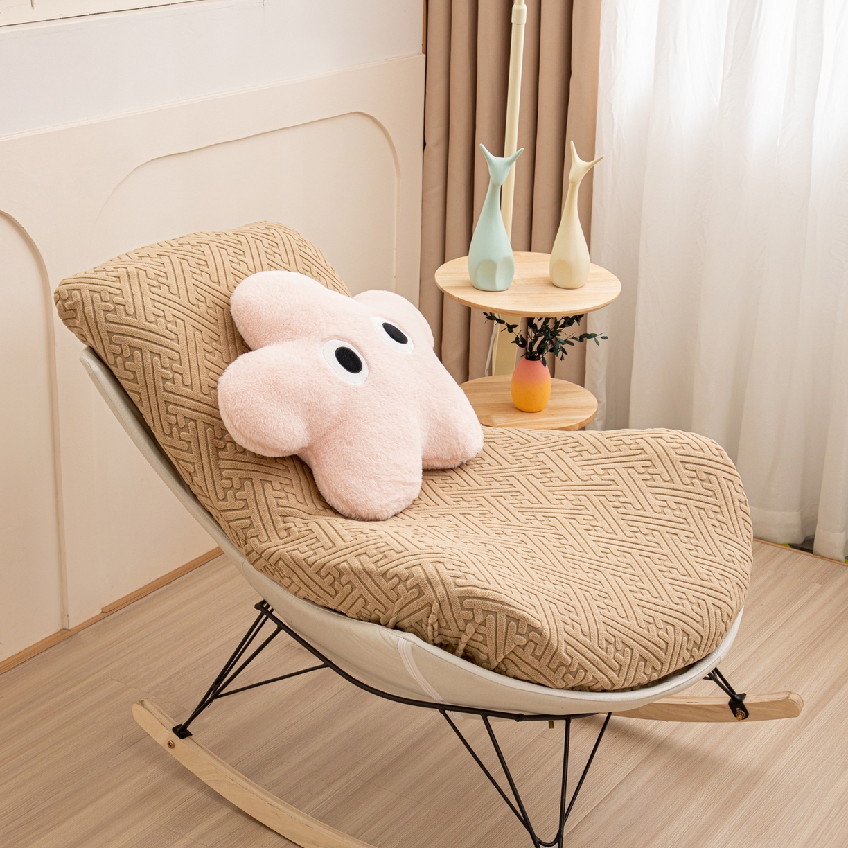 91家纺网 家纺一手货源 找家纺 沐沐家纺 2026新款雅致龙虾椅套 驼色