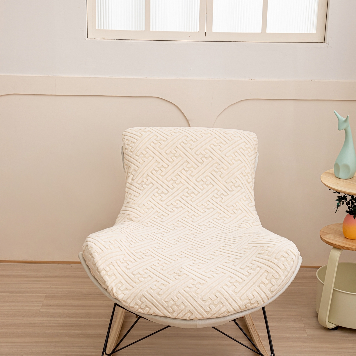 91家纺网 家纺一手货源 找家纺 沐沐家纺 2026新款雅致龙虾椅套 亚麻白