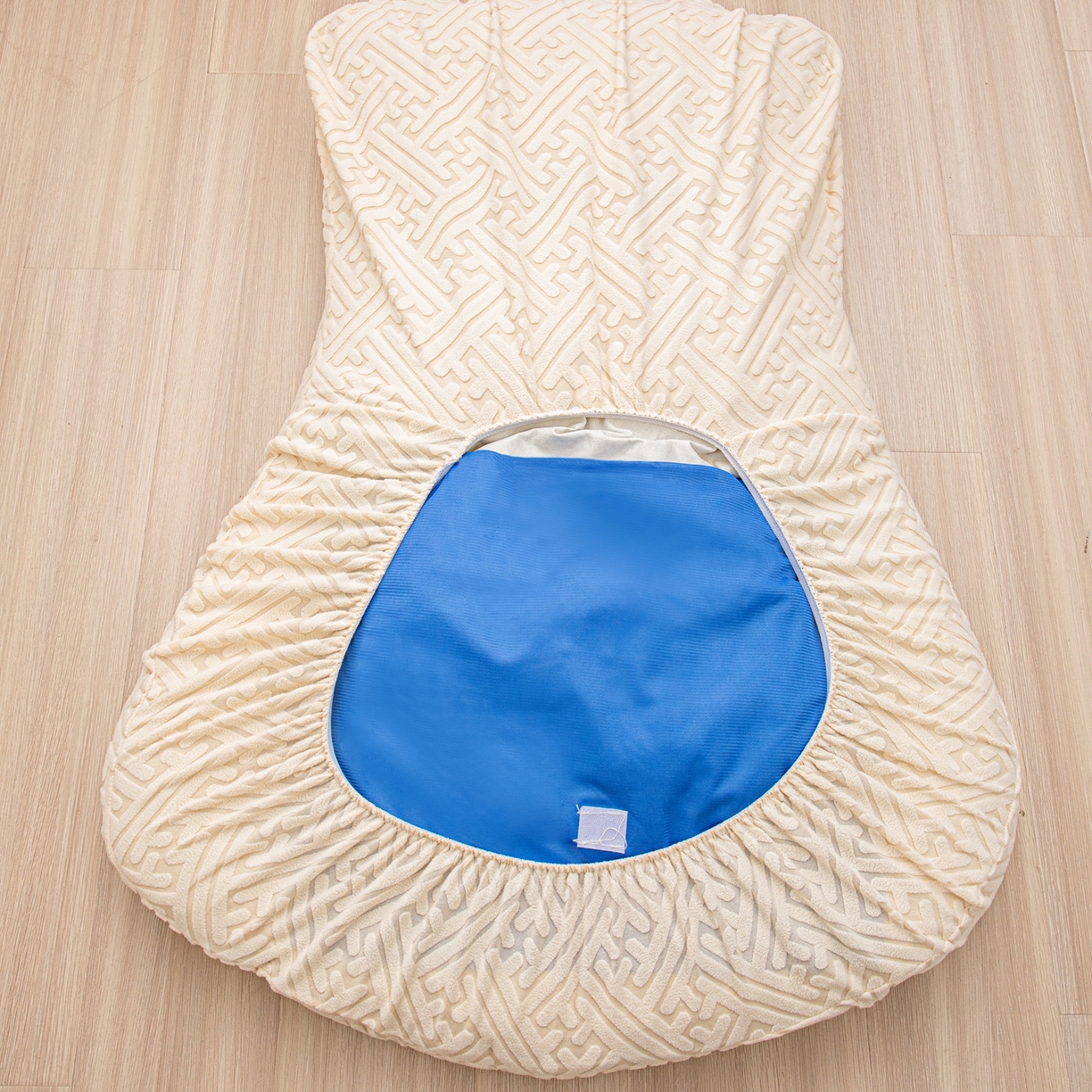 91家纺网 家纺一手货源 找家纺 沐沐家纺 2026新款雅致龙虾椅套 亚麻白