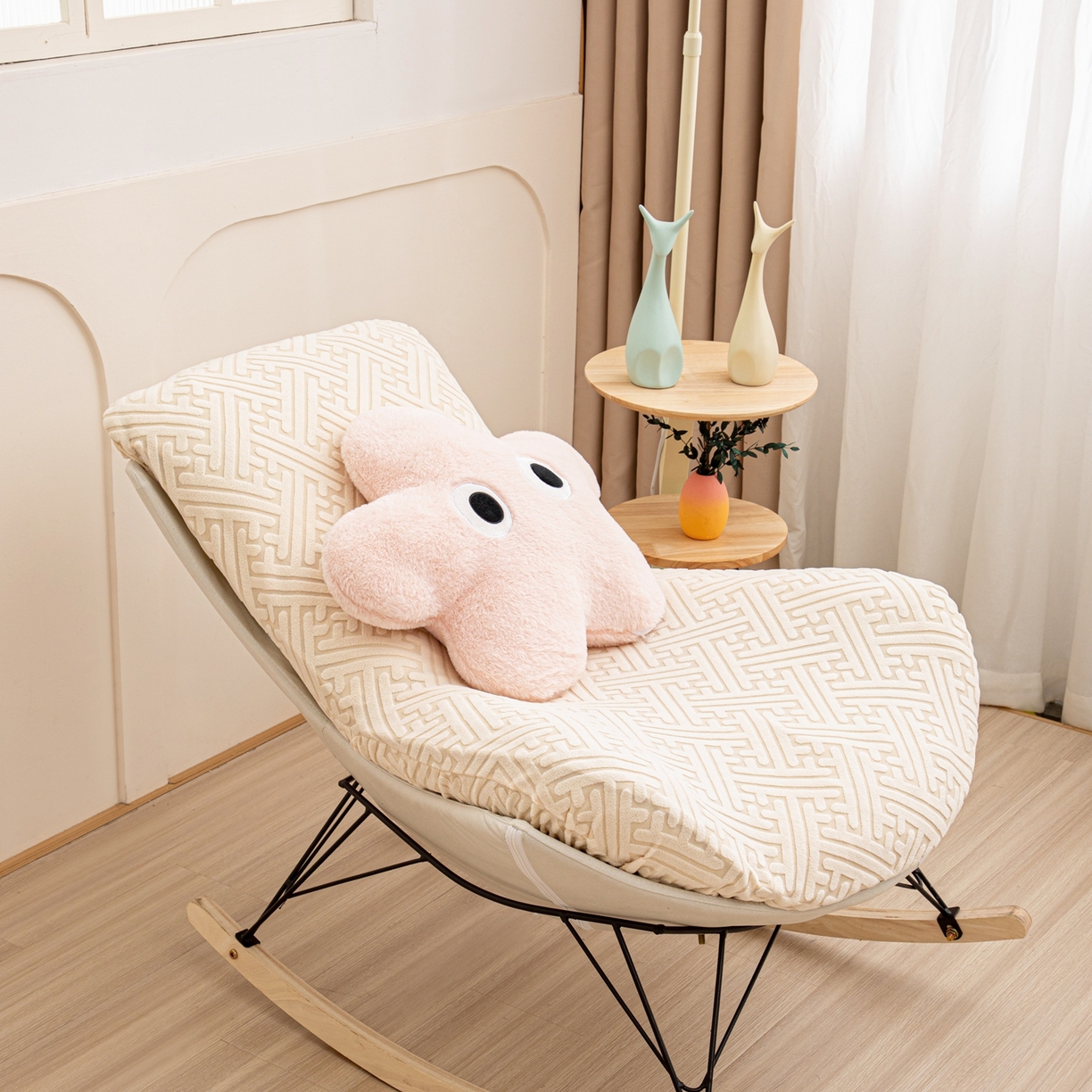 91家纺网 家纺一手货源 找家纺 沐沐家纺 2026新款雅致龙虾椅套 亚麻白