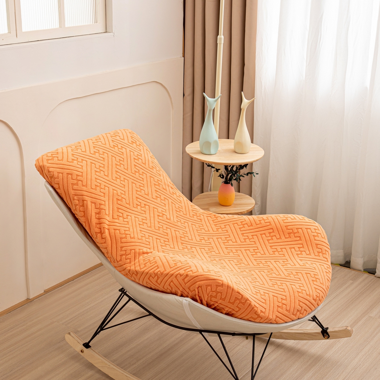 沐沐家纺 2026新款雅致龙虾椅套 元气橙