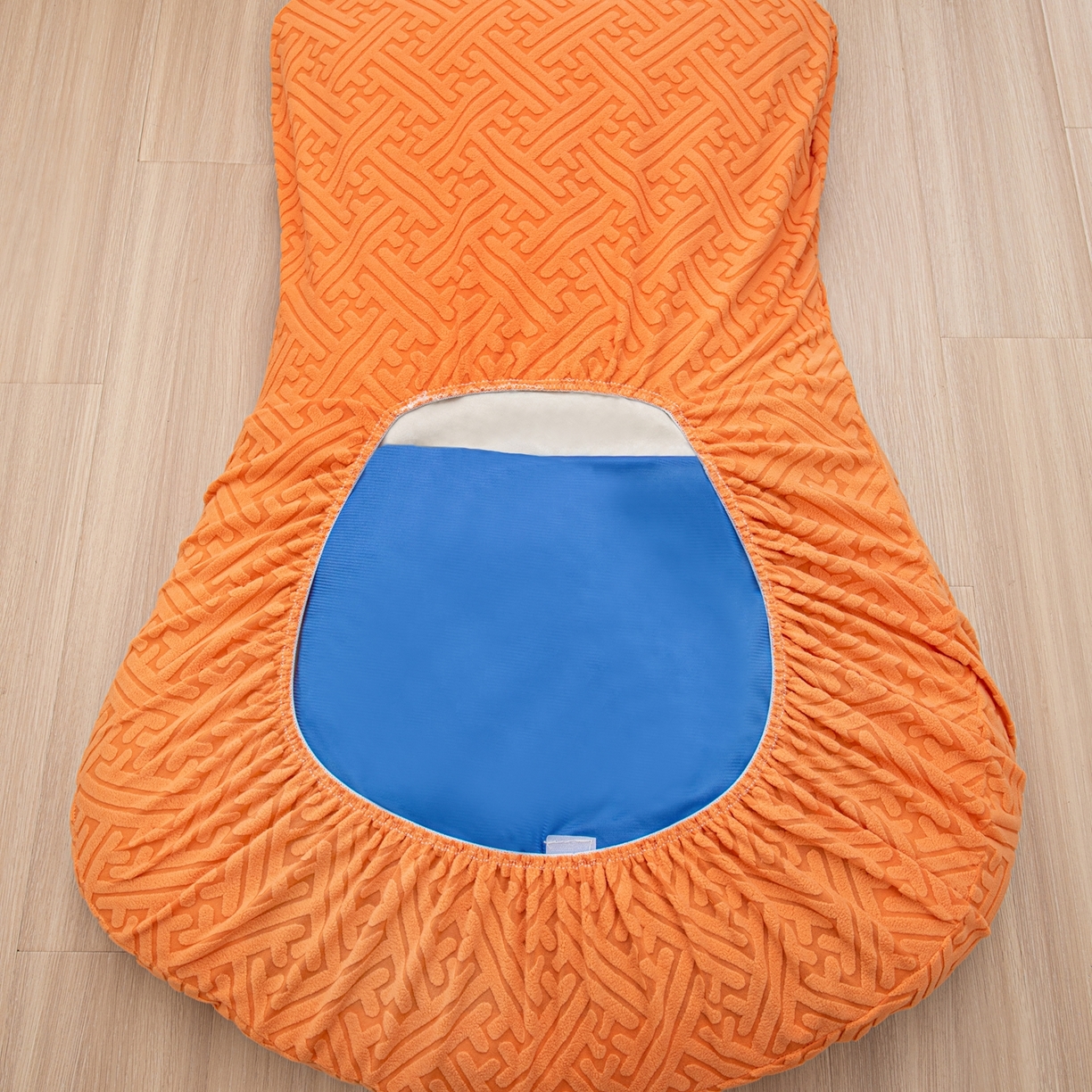 91家纺网 家纺一手货源 找家纺 沐沐家纺 2026新款雅致龙虾椅套 元气橙