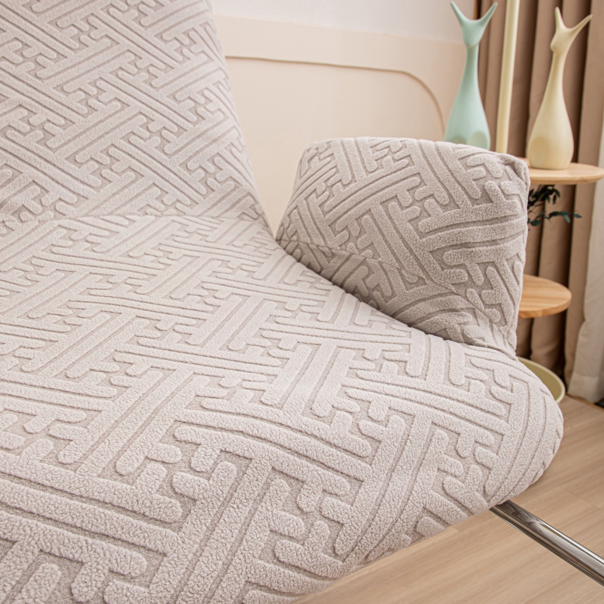 91家纺网 家纺一手货源 找家纺 沐沐家纺 2026新款雅致办公椅套 浅灰