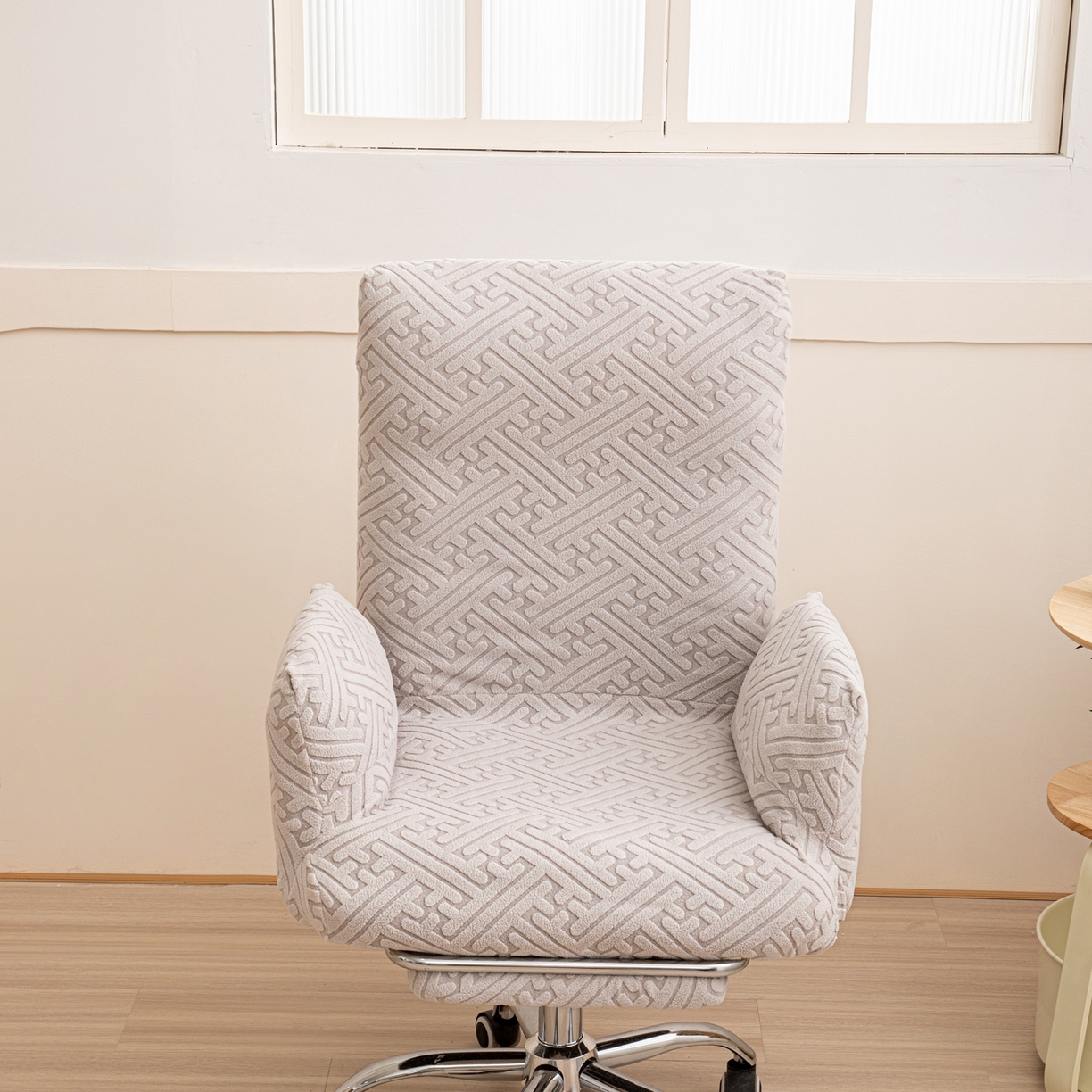 91家纺网 家纺一手货源 找家纺 沐沐家纺 2026新款雅致办公椅套 浅灰