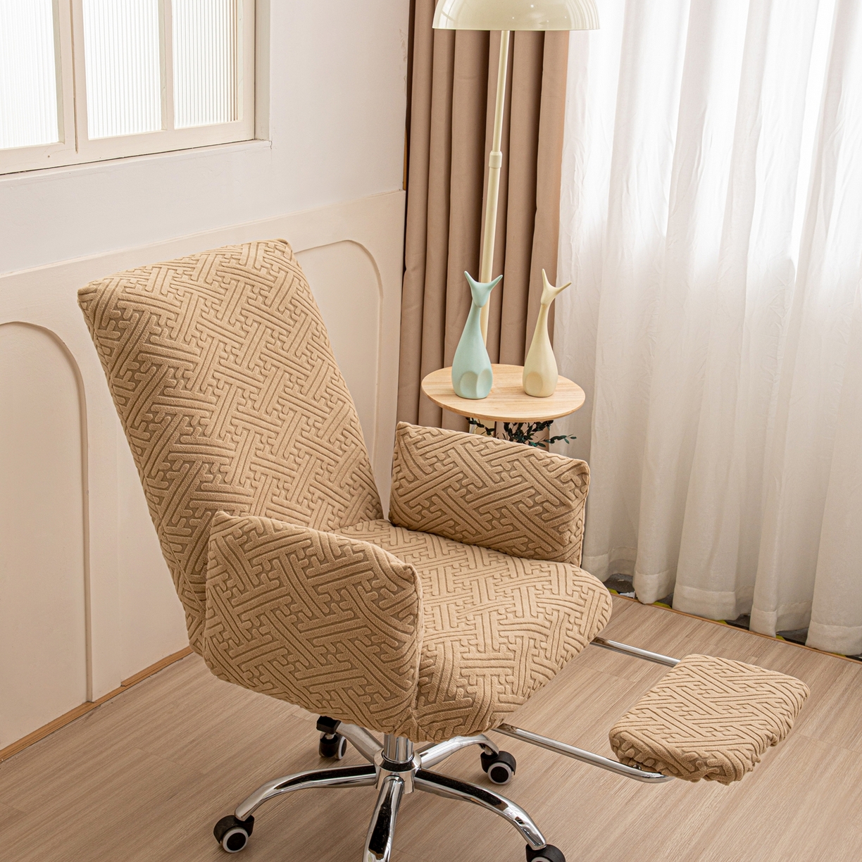 沐沐家纺 2026新款雅致办公椅套 驼色