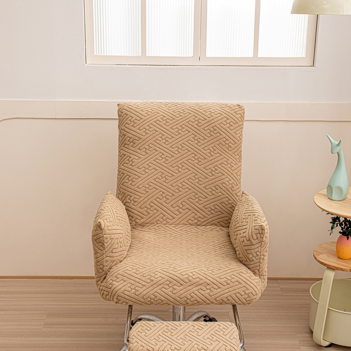 91家纺网 家纺一手货源 找家纺 沐沐家纺 2026新款雅致办公椅套 驼色