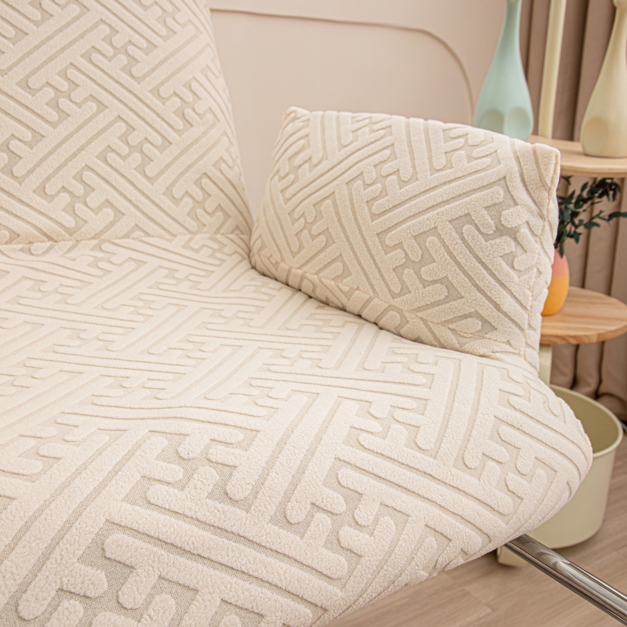 91家纺网 家纺一手货源 找家纺 沐沐家纺 2026新款雅致办公椅套 亚麻白