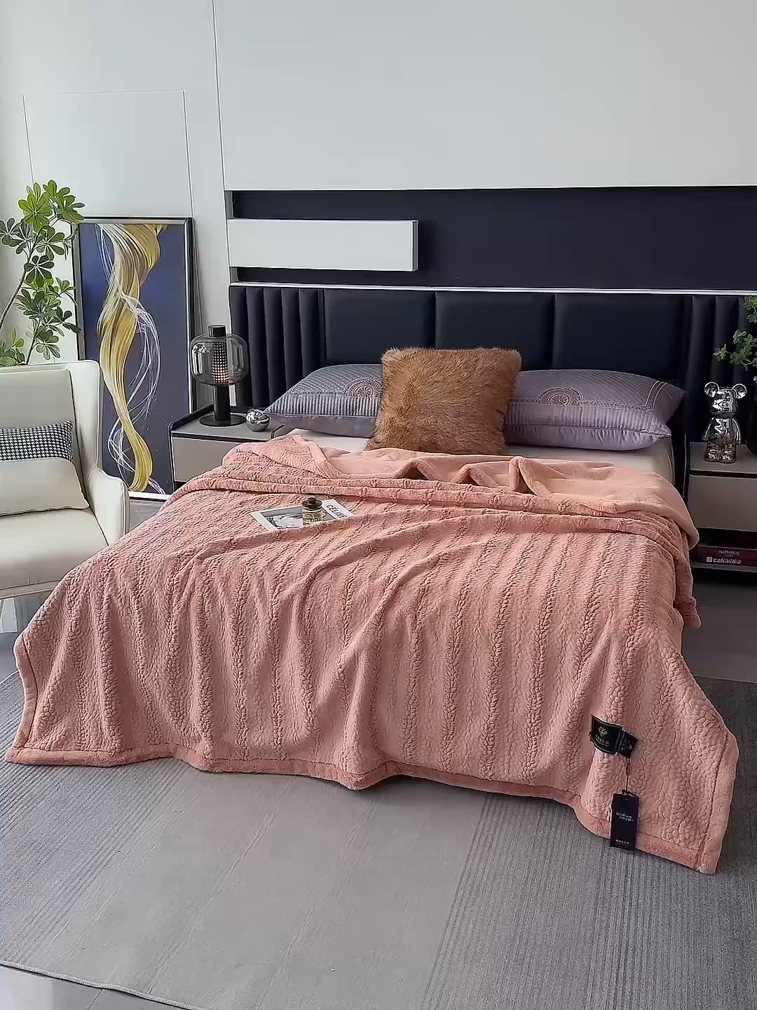 91家纺网 家纺一手货源 找家纺 （总） 2025新款双层仿水貂绒毛皮毯拉舍尔毛毯子云貂绒羊羔绒盖毯加厚双人毯