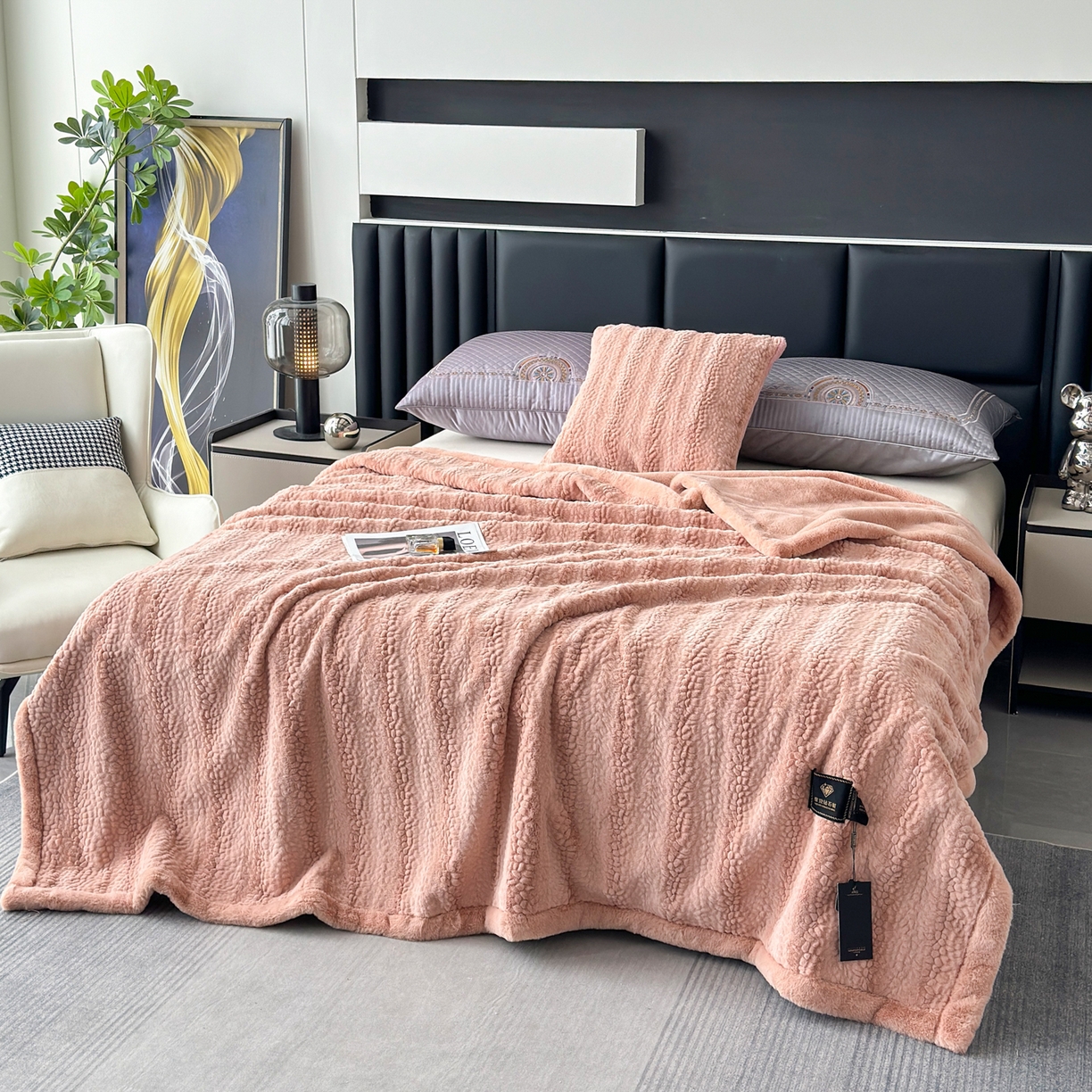 91家纺网 家纺一手货源 找家纺 （总） 2025新款双层仿水貂绒毛皮毯拉舍尔毛毯子云貂绒羊羔绒盖毯加厚双人毯