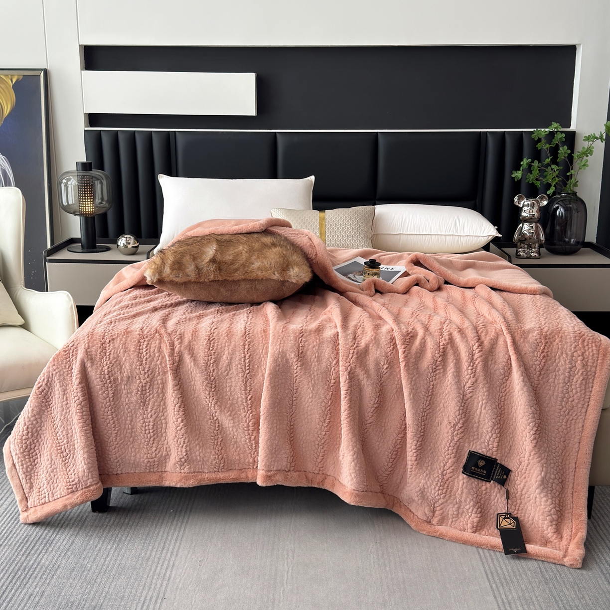 91家纺网 家纺一手货源 找家纺 （总） 2025新款双层仿水貂绒毛皮毯拉舍尔毛毯子云貂绒羊羔绒盖毯加厚双人毯