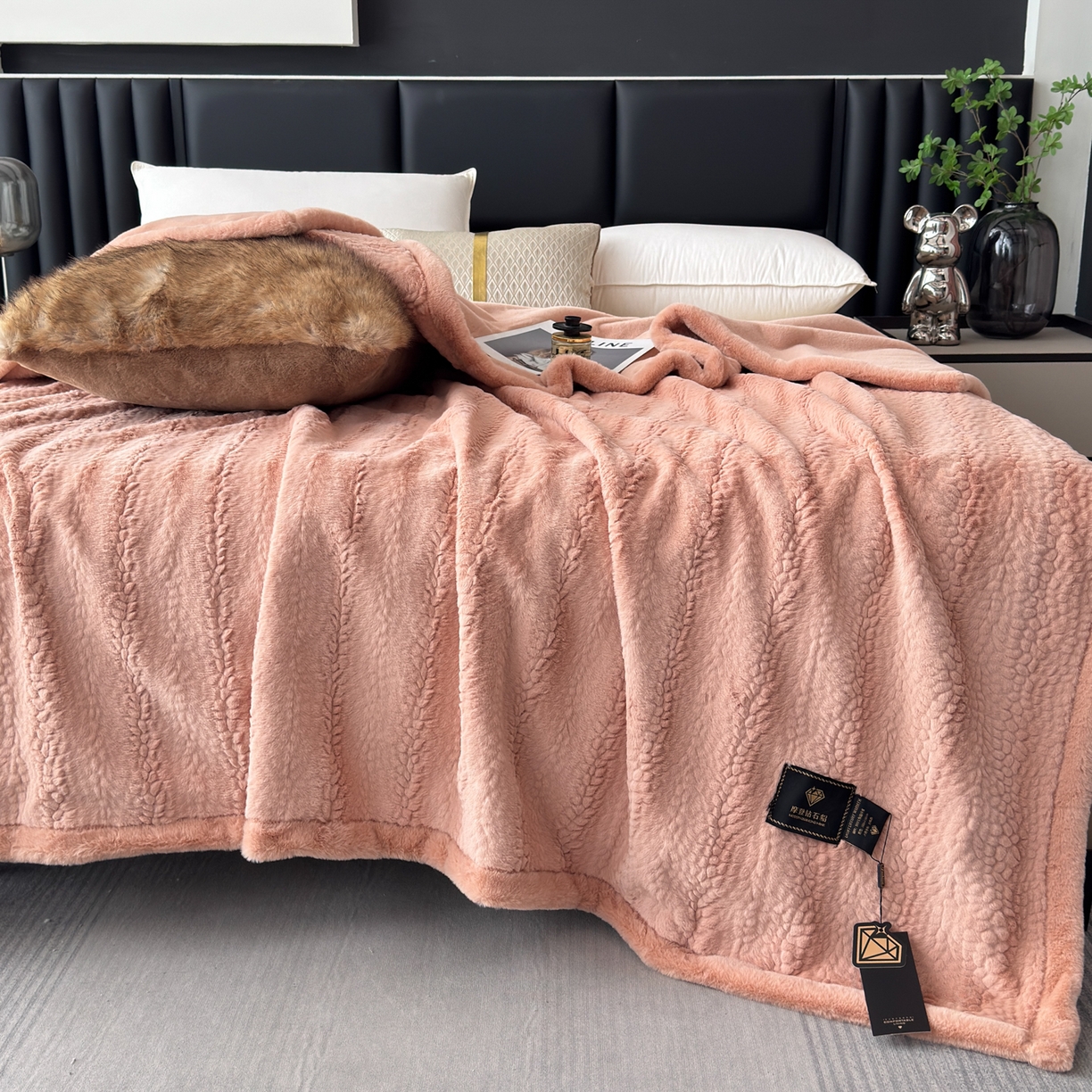 91家纺网 家纺一手货源 找家纺 （总） 2025新款双层仿水貂绒毛皮毯拉舍尔毛毯子云貂绒羊羔绒盖毯加厚双人毯