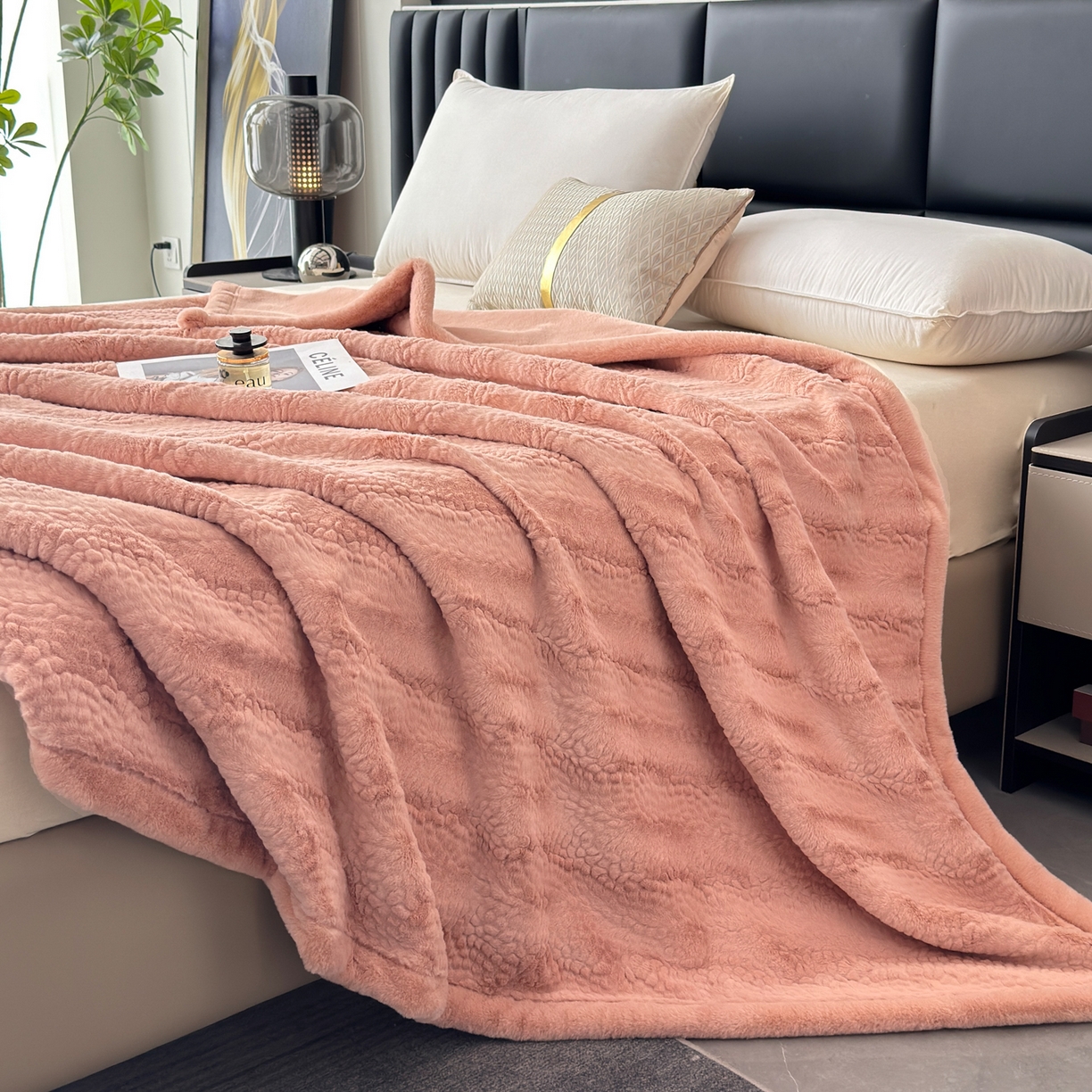 91家纺网 家纺一手货源 找家纺 （总） 2025新款双层仿水貂绒毛皮毯拉舍尔毛毯子云貂绒羊羔绒盖毯加厚双人毯