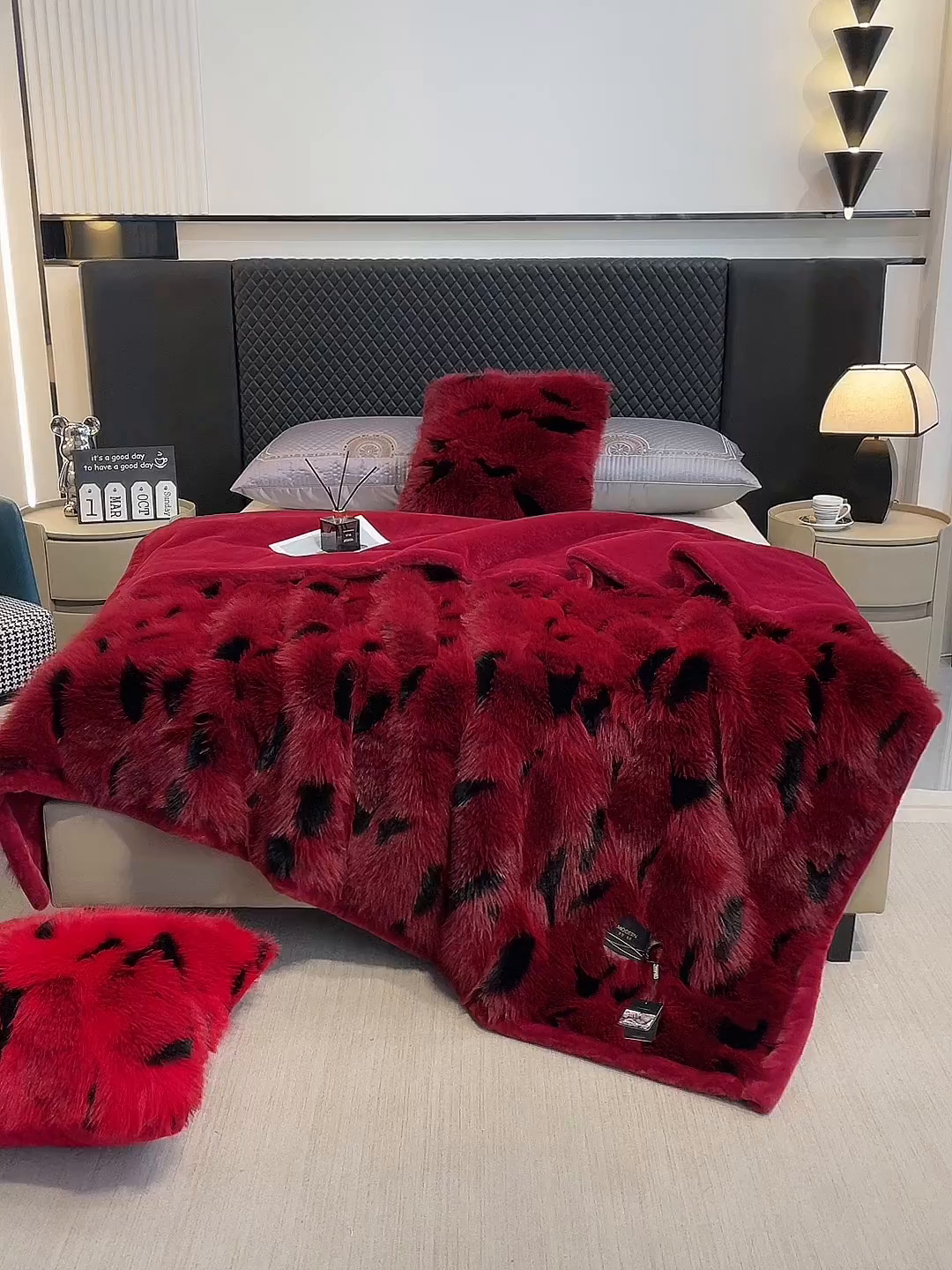 91家纺网 家纺一手货源 找家纺 （总） 2025冬季新款床上用野兽派毛毯被子午休毯结婚用双人婚庆拉舍尔毛毯子