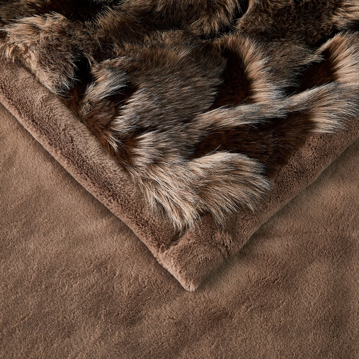 91家纺网 家纺一手货源 找家纺  2025冬季新款床上用野兽派毛毯被子午休毯结婚用双人婚庆拉舍尔毛毯子 魅影-棕咖