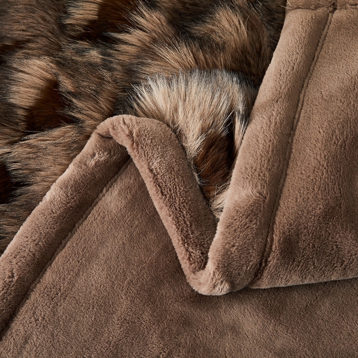 91家纺网 家纺一手货源 找家纺  2025冬季新款床上用野兽派毛毯被子午休毯结婚用双人婚庆拉舍尔毛毯子 魅影-棕咖