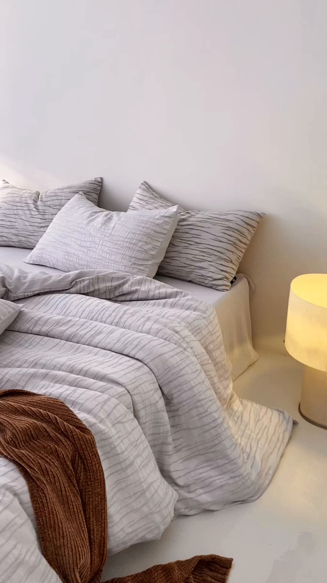 91家纺网 家纺一手货源 找家纺 旷野 2025新款亚麻四件套-珊瑚海系列 珊瑚海-浅调灰