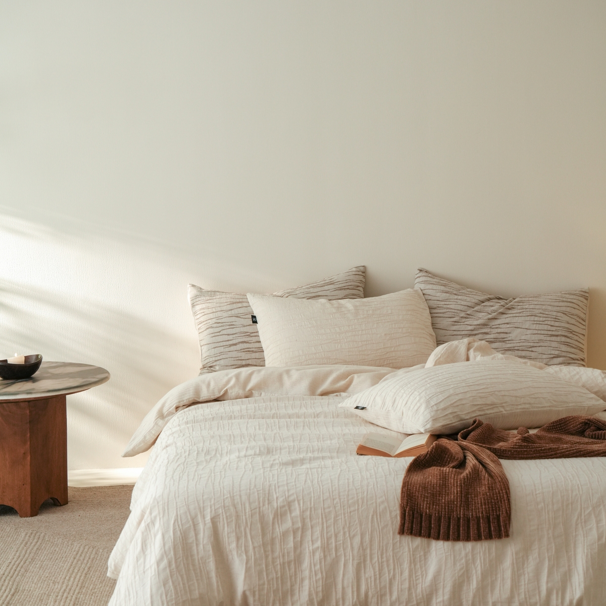 91家纺网 家纺一手货源 找家纺 旷野 2025新款亚麻四件套-珊瑚海系列 珊瑚海-亚麻米