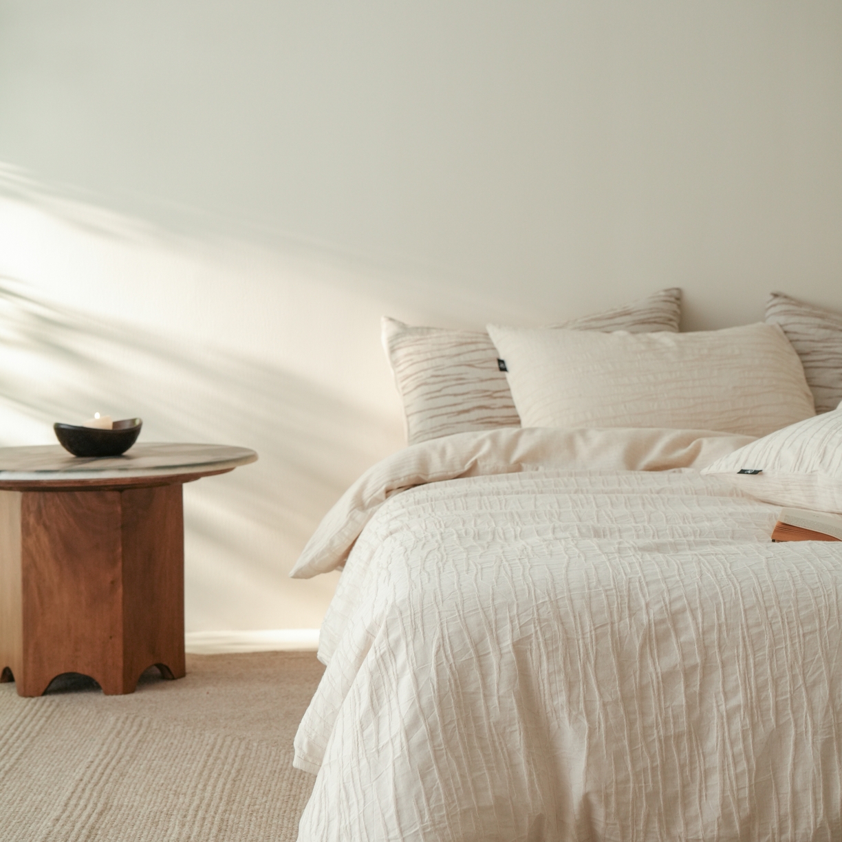 91家纺网 家纺一手货源 找家纺 旷野 2025新款亚麻四件套-珊瑚海系列 珊瑚海-亚麻米