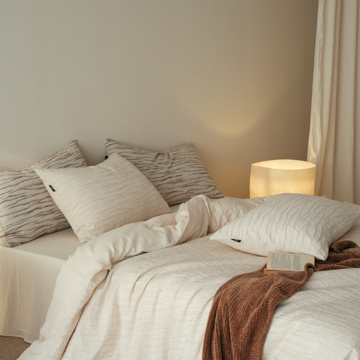 91家纺网 家纺一手货源 找家纺 旷野 2025新款亚麻四件套-珊瑚海系列 珊瑚海-亚麻米