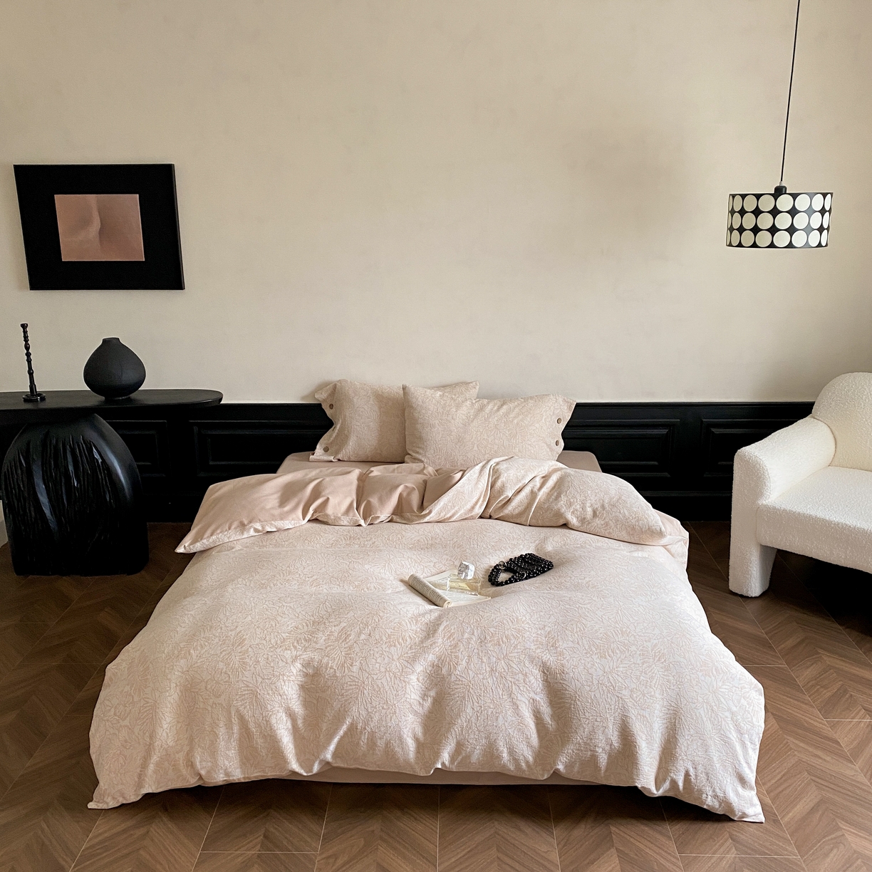 91家纺网 家纺一手货源 找家纺 （总）旷野 2025新款全棉色织大提花100支磨毛四件套