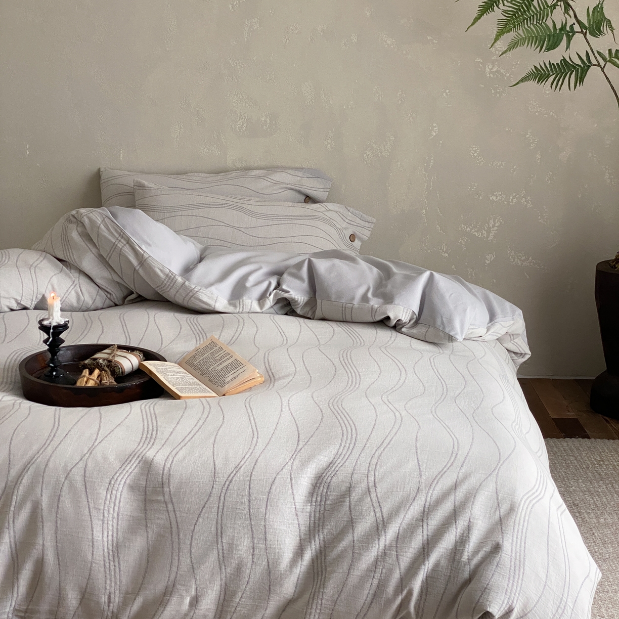 91家纺网 家纺一手货源 找家纺 （总）旷野 2025新款全棉色织大提花100支磨毛四件套