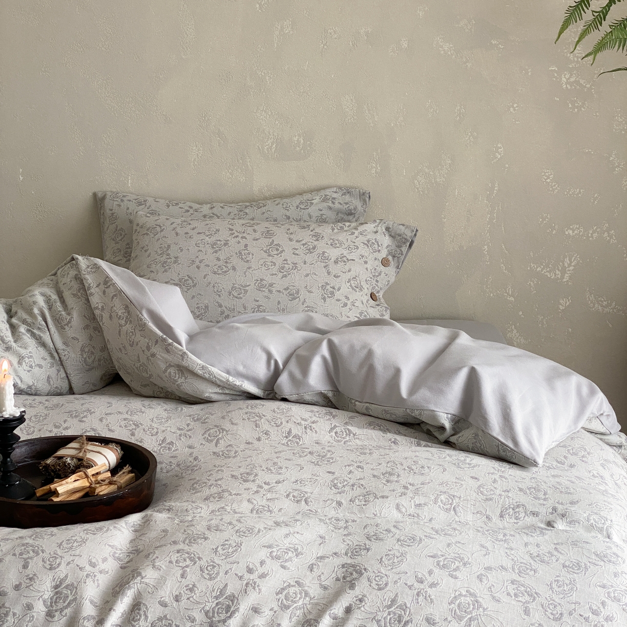 91家纺网 家纺一手货源 找家纺 旷野 2025新款全棉色织大提花100支磨毛四件套 曼塔玫瑰