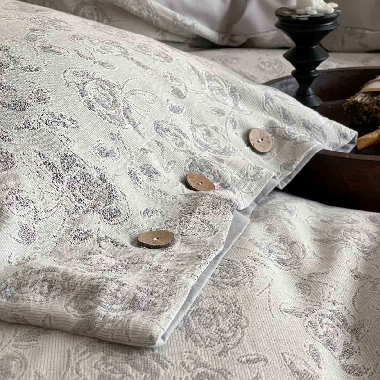 91家纺网 家纺一手货源 找家纺 旷野 2025新款全棉色织大提花100支磨毛四件套 曼塔玫瑰