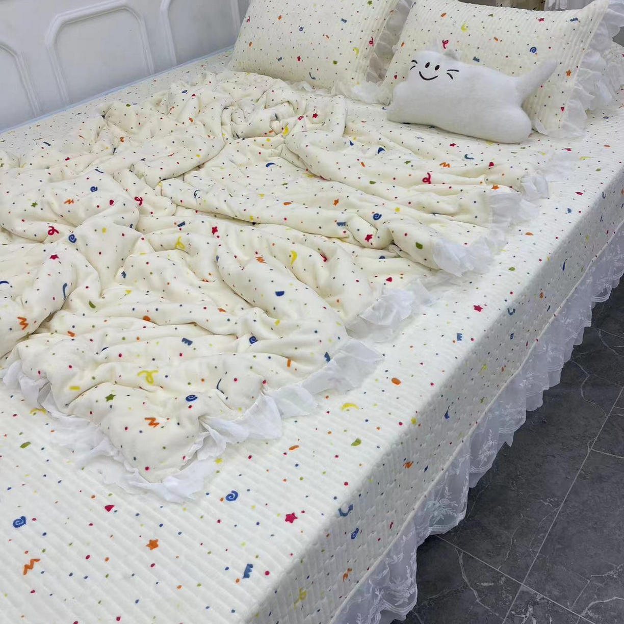 91家纺网 家纺一手货源 找家纺 禧瑞谷 2025新款牛奶绒炕盖农村火炕榻榻米炕盖 可以定制 星梦小确幸