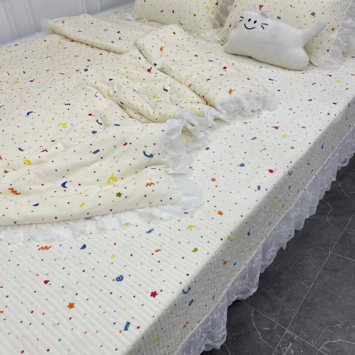 91家纺网 家纺一手货源 找家纺 禧瑞谷 2025新款牛奶绒炕盖农村火炕榻榻米炕盖 可以定制 星梦小确幸