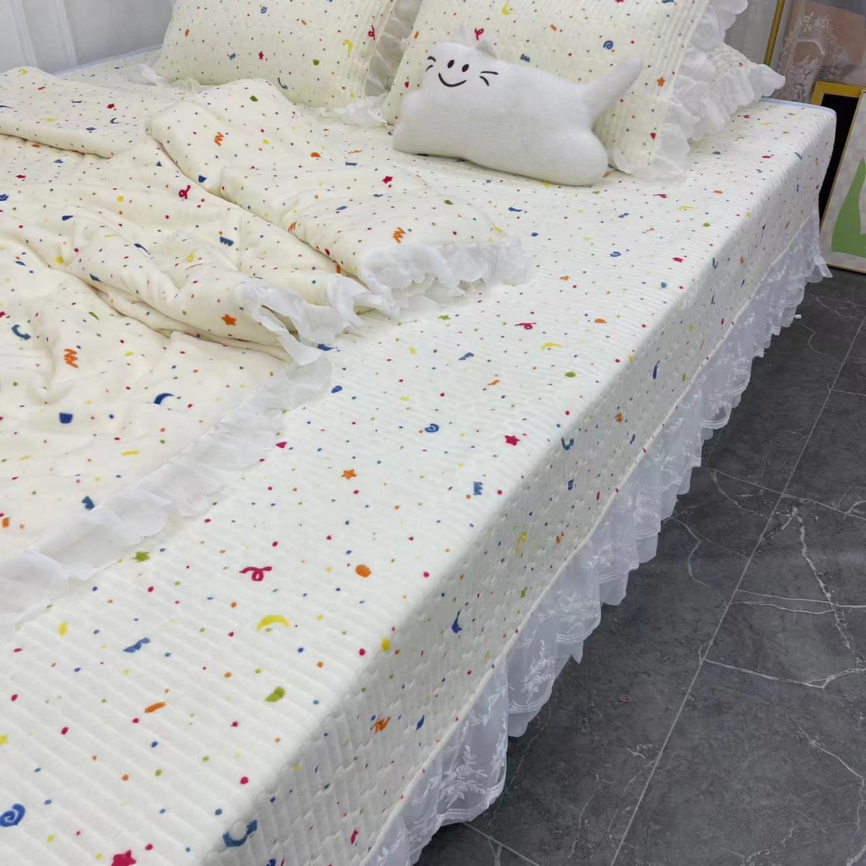 91家纺网 家纺一手货源 找家纺 禧瑞谷 2025新款牛奶绒炕盖农村火炕榻榻米炕盖 可以定制 星梦小确幸