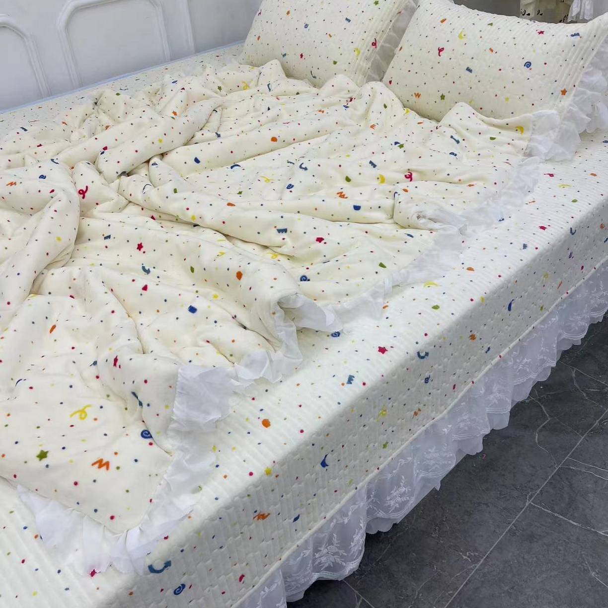 91家纺网 家纺一手货源 找家纺 禧瑞谷 2025新款牛奶绒炕盖农村火炕榻榻米炕盖 可以定制 星梦小确幸