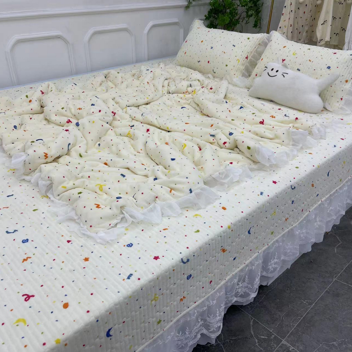 91家纺网 家纺一手货源 找家纺 禧瑞谷 2025新款牛奶绒炕盖农村火炕榻榻米炕盖 可以定制 星梦小确幸