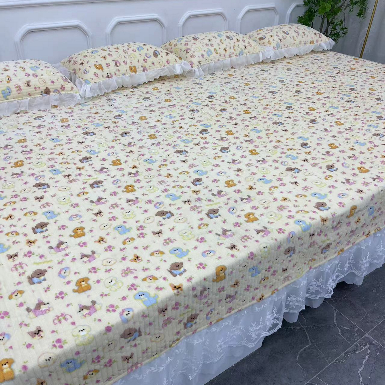 禧瑞谷 2025新款牛奶绒炕盖农村火炕榻榻米炕盖 可以定制 奶油小狗